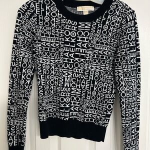 Michael Kors Black and White Logo Sweater Set